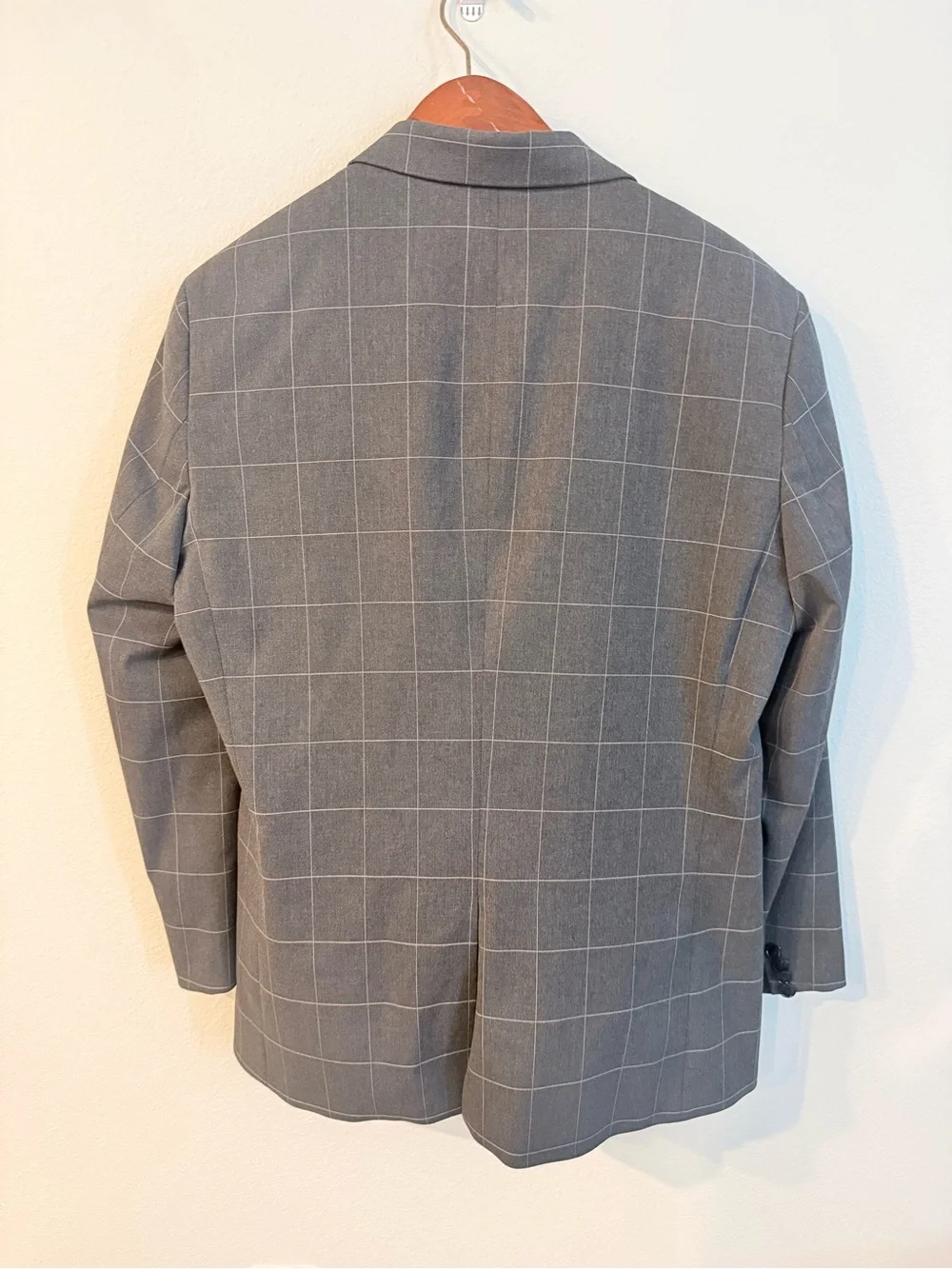 H&M Gray Windowpane 2 Piece Suit